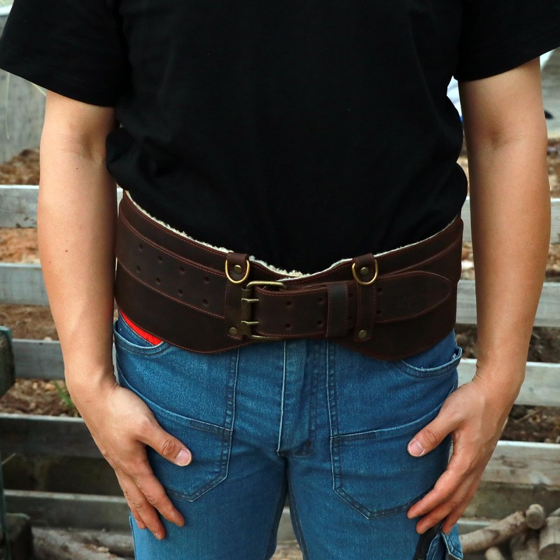 TOURBON Genuine Leather Tool Belt for Carpenters Electricians Padded Work