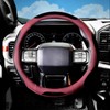 Breathable Leather Steering Wheel Cover with Non-Slip Grip for Enhanced
