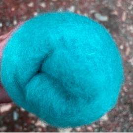 The Felt Box Needle Felting Wool 100g – Bright Turquoise #98 Shade – Carded NZ Wool Batt with Short Coarse Fibres – Mulesing-Free for 3D Needle Felting Wet Felting & Spinning
