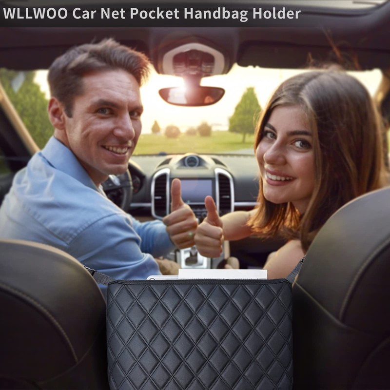 WLLWOO WLLWOO Car Net Pocket Handbag Holder Between Seats Back