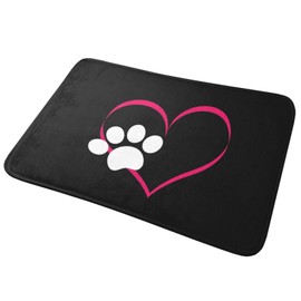 Dog Bathroom Rugs I Love My Dog Paw Heart Bath Rug 16 x 24 Inches, Non Slip Bath Carpet, Area Mat Home Decor Accessories for Shower Floor Tub Bedroom Kitchen