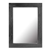 Stonebriar Rustic Rectangular Black Painted Wood Frame Hanging Wall Mirror