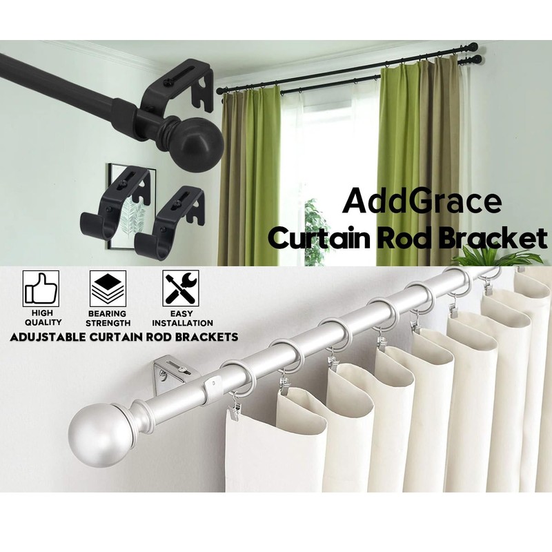Adjustable Brackets for Curtain Rods - for 7/8 or 1