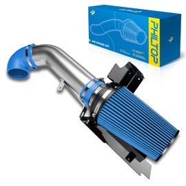 PHILTOP Cold Air Intake Kit Compatible with 99-06 G-M-C/Che-vy V8 4.8L/ 5.3L/ 6.0L, Filters System Kits BLUE 4" Polished Aluminum High Flow