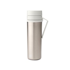 Brabantia - Make & Take Thermal Bottle with Belt Clip, Keeps Drinks Hot for 6 Hours or Cold for 12 Hours, Leak-proof and Dishwasher Safe - Light Grey, 0.5 L