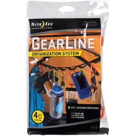 Nite Ize GearLine Hanging Organization System, 4 FT Webbing With Loops, S-Biner Clips, + Bendable Gear Tie Ends To Hang Your Gear Anywhere, Colorful S-Biners, Multi-Colored (SS-SMS-4005776)