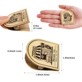Avecmoi Vintage Brass Clip, Brass Book Clip for Journals, Planners, Notebooks, Small Staple for Page Holders, Bookmarks - Strong Clamping Force, No Marks