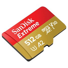 SanDisk MicroSDXC UHS-I Card 512GB Extreme Ultra High Speed Type (Read Up to 190MB/s / Write Up to 130MB/s) SanDisk Extreme SDSQXAV-512G-GN6MN