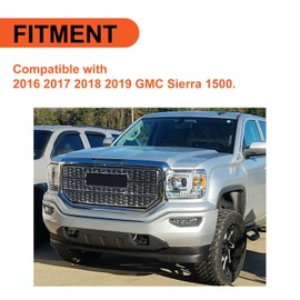 ECOTRIC Front Bumper Skid Plate Compatible with 2016-2019 GMC Sierra 1500 Bumper Valance Panel Replace for 23243494 GM1015123 23243493 Black