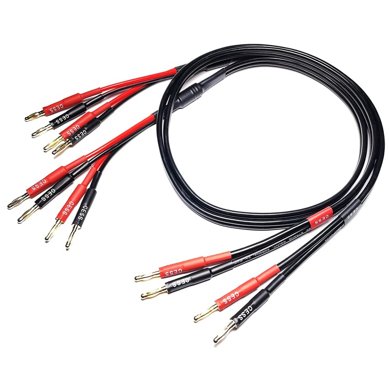 CNCESS Bi-Wire Banana Plug Splitter Speaker Cable, 2 Banana Plugs