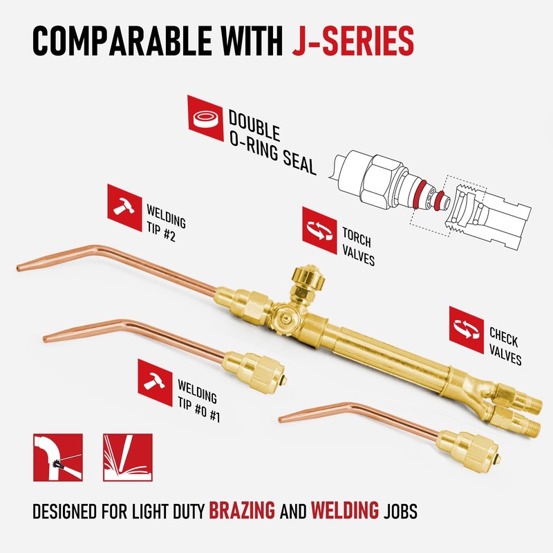 RX WELD Ligth Duty Welding/Brazing Torch Kit, Handle Compatible with