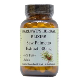 Saw Palmetto Extract | Prostate and Urinary Health Support | 45% Fatty Acids | 500mg Per Capsule | 60 Stearate-Free Veggie Capsules in Glass Bottles
