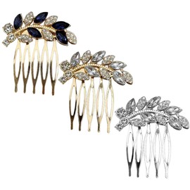 MIRKUZI Steckkämme für die Haare 3 Stück Braut-Haarkämme, hochwertiger Haarschmuck für Hochzeiten und besondere Anlässe, perfekte Accessoires für Frauen und Mädchen