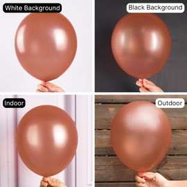 PartyWoo Brown Balloons 50 pcs 12 Inch Pearl Boho Neutral Coffee Dark Brown Latex Helium Balloons for Wedding Baby Shower Gender Reveal Graduation Birthday Party Decorations Brown-Z08