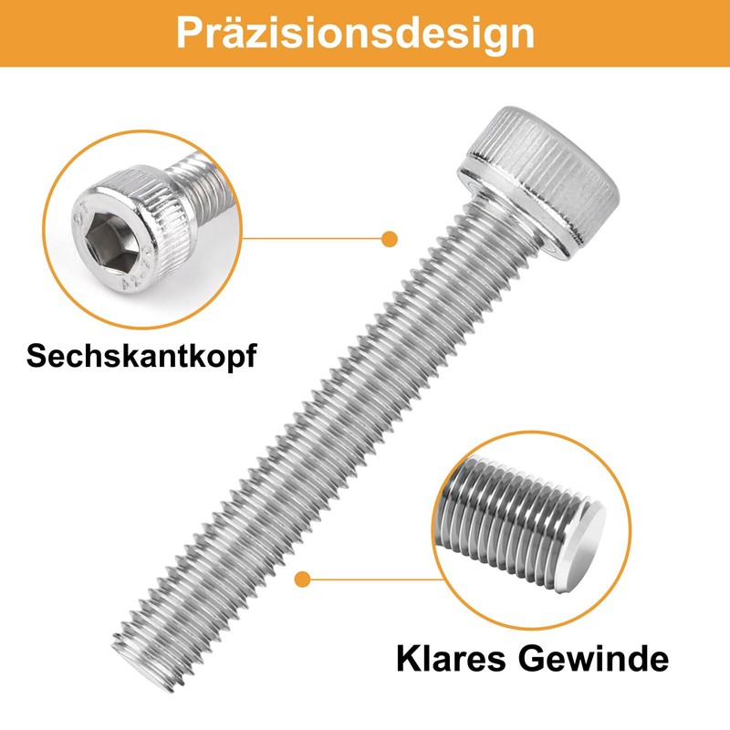 VIGRUE Pack of 238 M6 Cylinder Screws with Hexagon Socket