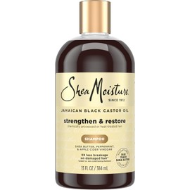SHEA MOISTURE - Champú fortalecedor y restaurador de aceite de ricino negro jamaicano para unisex, champú de 13 onzas