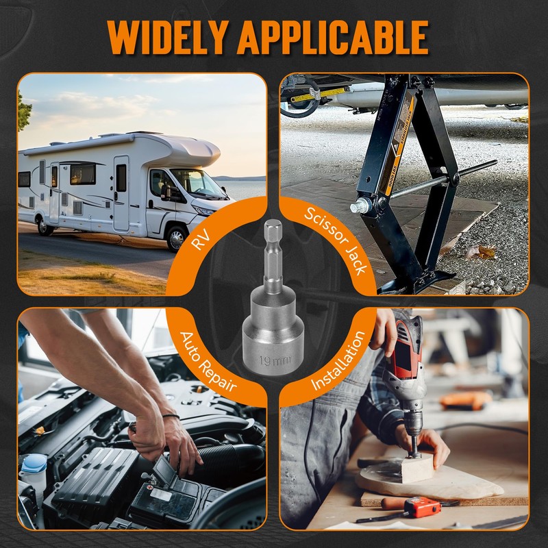 TONDA RV Scissor Jack Socket, Camper Travel Trailer Drill Adapter,