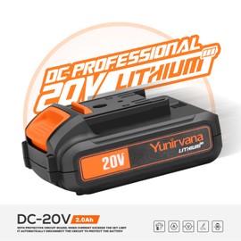 Yunirvana DC-20V Battery Pack (2.0Ah),Only Power Tools,Not Suitable for Other Brands