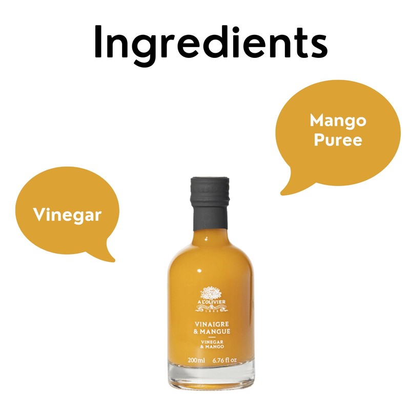 A L'Olivier Mango Fruit Vinegar, 7-Ounce, Yellow