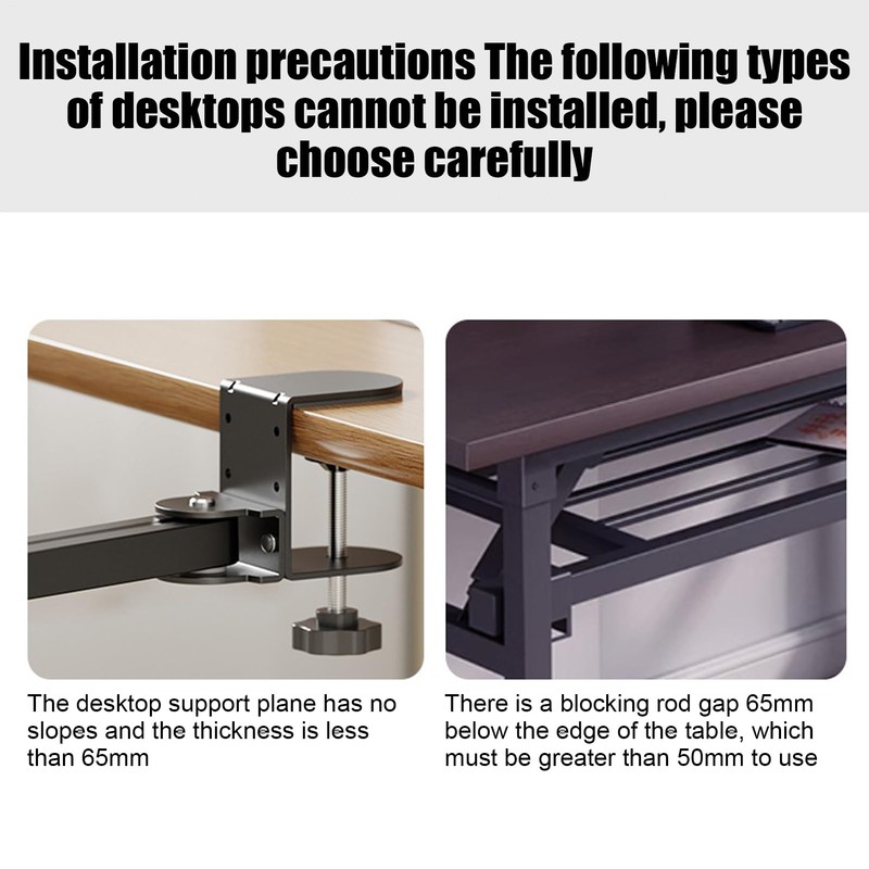 Desk Arm Support Extension - Elbow Rest Holder - Clamp-On