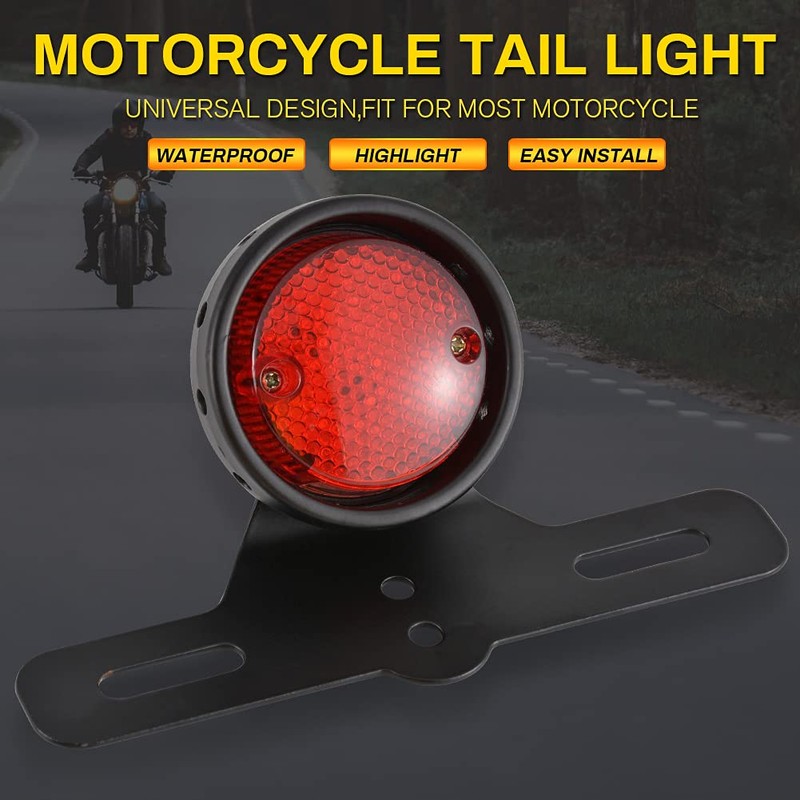 NATGIC Rear Brake Light LED Retro Red Stop Lamp License