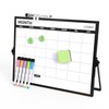 Loukin 17"x12" Dry Erase Calendar,Magnetic Desktop Whiteboard with Stand, Reusable