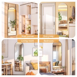 Hasipu Door Mirror Full Length, 51.1 x 15.7 Inch Full Body Wall Mirror Over The Door Hanging Mirror for Bedroom, Living Room, Cloakroom (White)