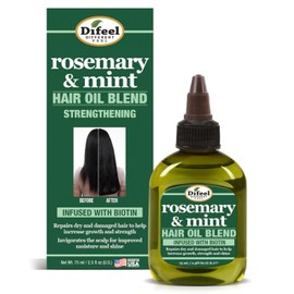 Difeel Aceite para el cabello premium de romero y menta con biotina 2.5 oz. - Aceite de romero natural para el crecimiento del cabello y biotina