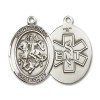 Bliss Sterling Silver Saint St George EMT Medal Pendant Necklace