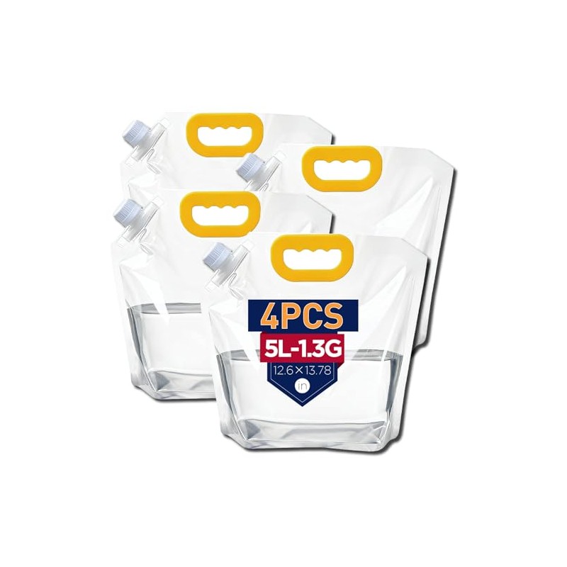 Drinking Bag Set, Transparent, Plastic, Untreated, Leak-proof & Reusable, Ideal