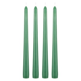 Mega Candles 4 pcs Unscented Green Taper Candle, Hand Poured Wax Candles 10 Inch x 7/8 Inch, Home Décor, Wedding Receptions, Baby Showers, Birthdays, Celebrations, Party Favors & More
