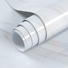 VOLEAAR 30CM x 500CM Glossy White Marble Contact Paper for