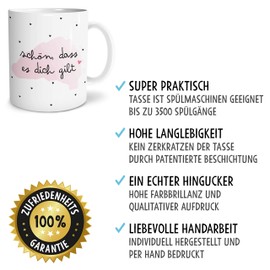 OWLBOOK® Geschenke für Frauen Schön das es dich gibt Geschenke beste Freundin Geschenk Tasse mit Spruch Geburtstagsgeschenk Geschenkideen Arbeitskollegin Kollegin zum Geburtstag