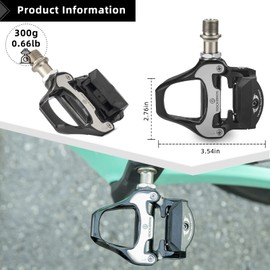 ROCKBROS Road Bike Pedals Alloy Clipless Bicycle Pedals with Cleats Set Compatible with SPD-SL System（Free Tools）
