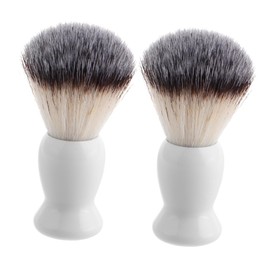 PACKOVE 2pcs Men Shaving Brush Ergonomic Handle for Comfortable Grip Lightweight and Portable Beard Grooming Tool Efficient Cleaning for All Grooming Needs