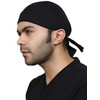 BISMAADH Breathable Dry Fit Skull Cap Moisture Wicking, Head Scarf, Headgear for Men - for Cycling, Helmet Liner, Motorcycle Black