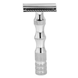 Double Edge Safety Trimmer Fine Cutting Washable Metal Manual Clipper Handle for Home Salon Silver