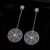 ZARD Cubic Zirconia Disc Drop Earrings in Fine Silver Plate