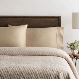 Malouf Soft and Eco Friendly Tencel Pillowcase-and-Sheet-Sets, King (2), Ecru