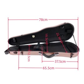 WUQIMUSC Violin Hard Case 4/4 full size Light weight Carbon fiber hard shell Sturdy Protective Violin Flight Case with Adjustable Backstraps and Convenient Locking Buckle, 1.54kg, RosePink