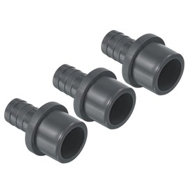 PATIKIL UPVC Reducer Pipe Fitting 32mm OD 20mm Barbed, 2 Pack Straight Coupling Adapter Connector, Grey