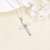 DAYLINLOVE Cross Pendant Necklace 925 Sterling Silver Origami Cross Birthstone