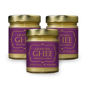 Garlic Grass-Fed Gourmet Ghee Butter 9 oz / 266 ml Pasture-Raised French Butter, Non-GMO, Keto Friendly, Made In USA by Rainbow Farms（2）