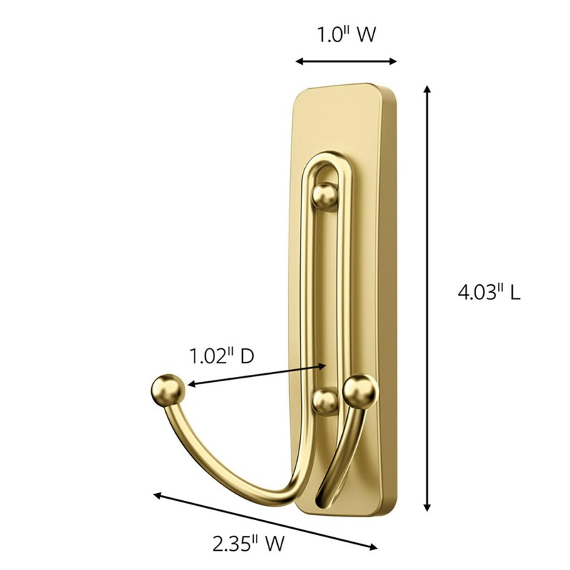 Command™ Large Satin Brass Wire Hook