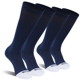 Hissox Long Softball Baseball Socks Men 6-8, Over Knee High Solid Team Sports Volleyball Football Thigh High Socks for Boys and Girls 8Y-10Y, 2 Pack Navy,S