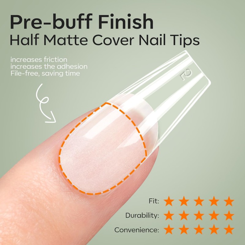 modelones Gel Nail Kit, Gel Nail Tips Medium Coffin Shape,