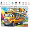 Welcome Back to School Backdrop 6x4FT Cartoon Yellow School Bus