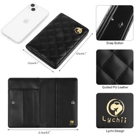 Lychii Passport Holder, Quilted PU Leather Passport Protective Covers with RFID Blocking, Travel Document Organizer for Women Men - Black