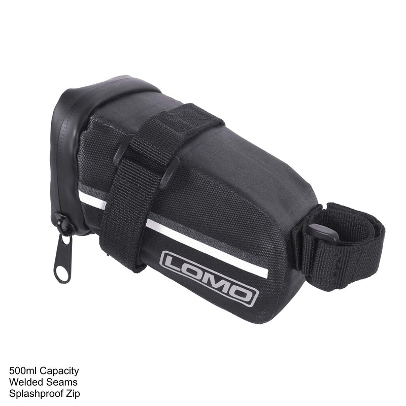 Lomo Waterproof Road Bike Saddle Bag - Small Black