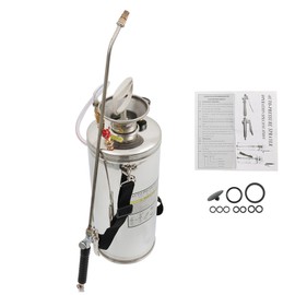 LABLT Stainless Steel Sprayer with Pressure Gauge, Safety Valve, Stainless Steel Hand Pump Sprayer, Stainless Steel Tank Multi-Purpose Sprayer for Spraying in Home/Gardening (2 Gallon)